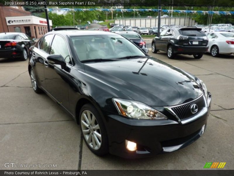 Black Sapphire Pearl / Ecru 2009 Lexus IS 250 AWD