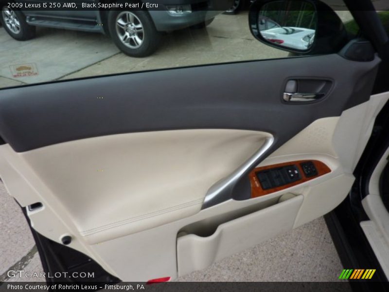 Black Sapphire Pearl / Ecru 2009 Lexus IS 250 AWD