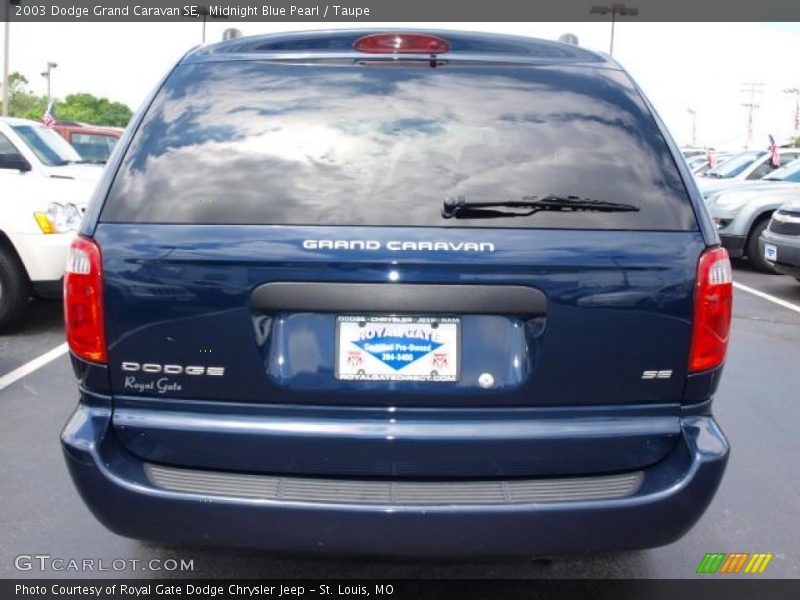 Midnight Blue Pearl / Taupe 2003 Dodge Grand Caravan SE