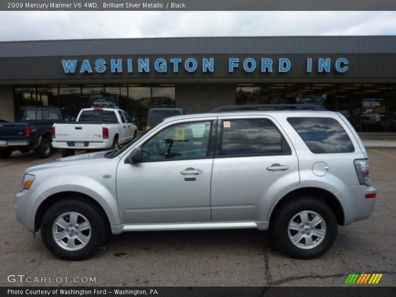 Brilliant Silver Metallic / Black 2009 Mercury Mariner V6 4WD