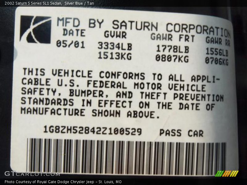 Silver Blue / Tan 2002 Saturn S Series SL1 Sedan