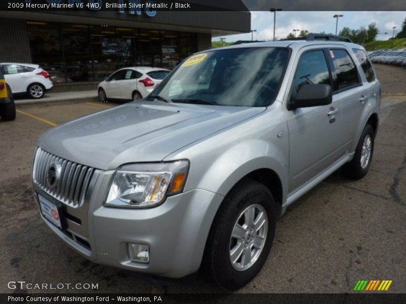 Brilliant Silver Metallic / Black 2009 Mercury Mariner V6 4WD