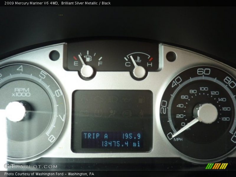 Brilliant Silver Metallic / Black 2009 Mercury Mariner V6 4WD