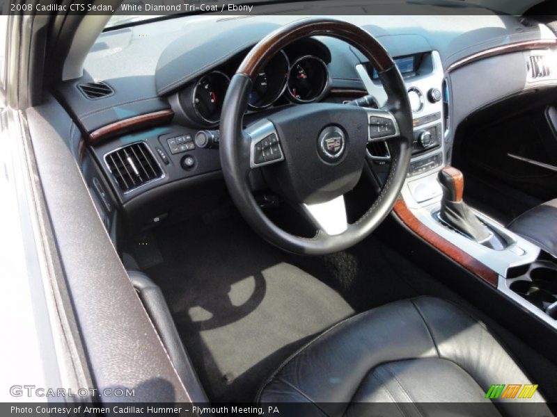 White Diamond Tri-Coat / Ebony 2008 Cadillac CTS Sedan