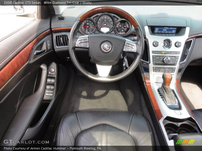 White Diamond Tri-Coat / Ebony 2008 Cadillac CTS Sedan