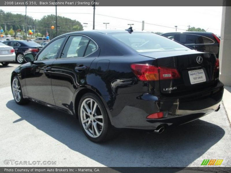 Black Sapphire Pearl / Sterling Gray 2008 Lexus IS 350