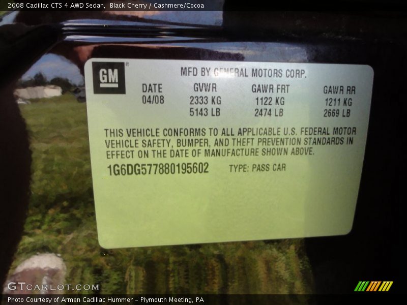 Black Cherry / Cashmere/Cocoa 2008 Cadillac CTS 4 AWD Sedan