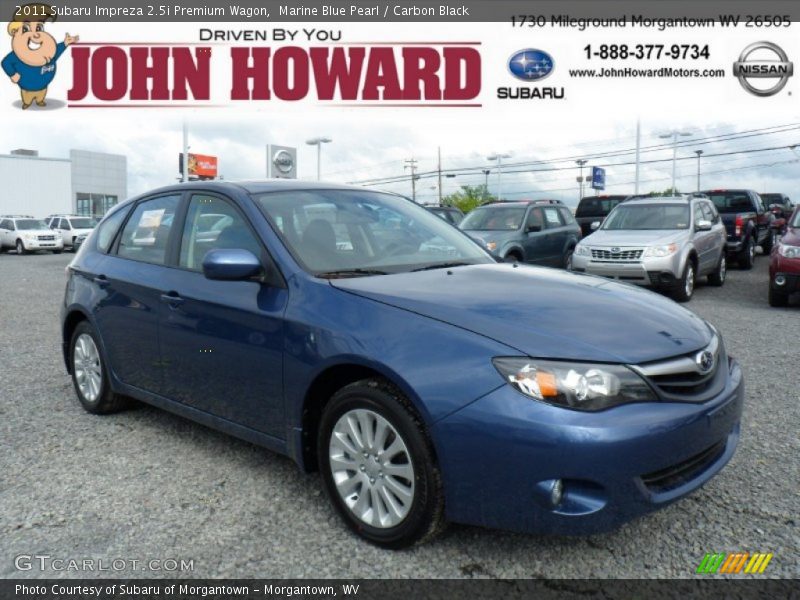 Marine Blue Pearl / Carbon Black 2011 Subaru Impreza 2.5i Premium Wagon