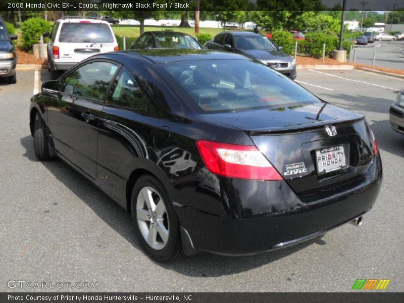 Nighthawk Black Pearl / Black 2008 Honda Civic EX-L Coupe