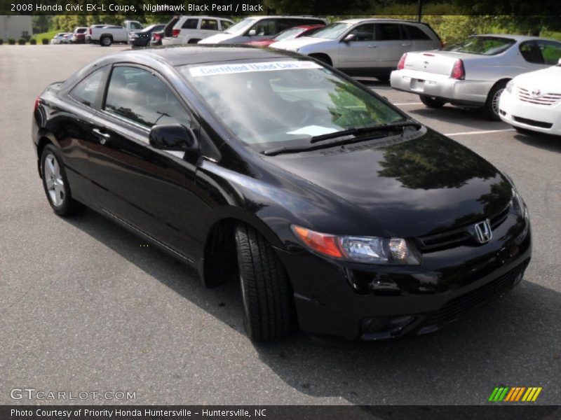 Nighthawk Black Pearl / Black 2008 Honda Civic EX-L Coupe