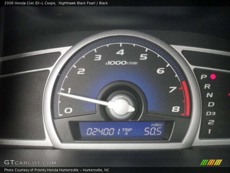Nighthawk Black Pearl / Black 2008 Honda Civic EX-L Coupe