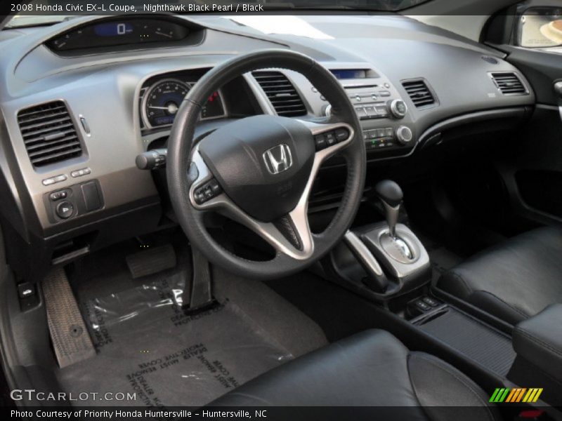 Nighthawk Black Pearl / Black 2008 Honda Civic EX-L Coupe
