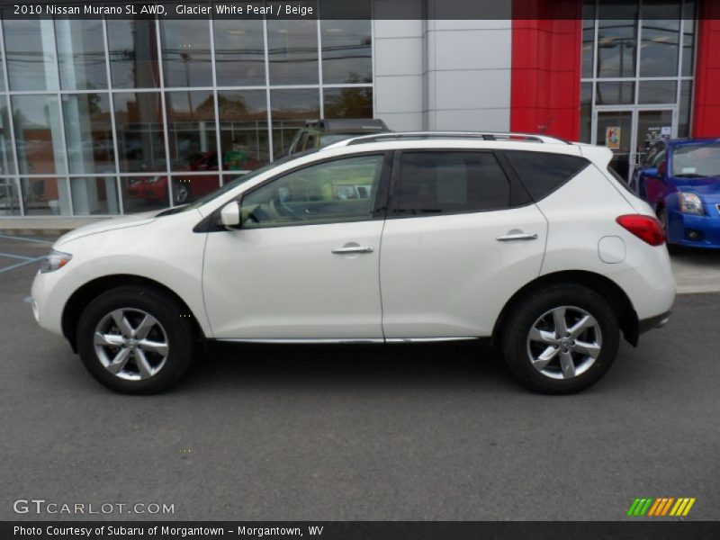 Glacier White Pearl / Beige 2010 Nissan Murano SL AWD
