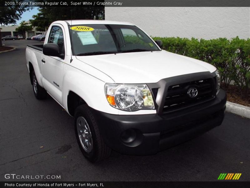 Super White / Graphite Gray 2008 Toyota Tacoma Regular Cab