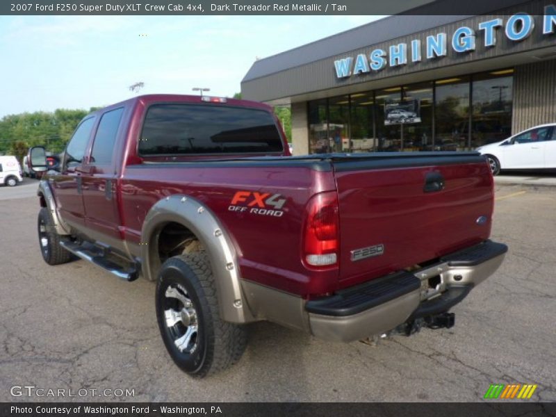 Dark Toreador Red Metallic / Tan 2007 Ford F250 Super Duty XLT Crew Cab 4x4