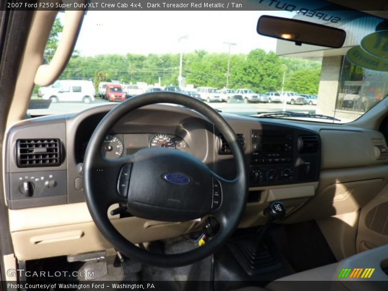 Dark Toreador Red Metallic / Tan 2007 Ford F250 Super Duty XLT Crew Cab 4x4