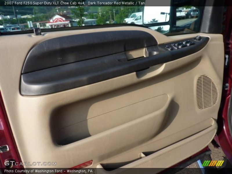Dark Toreador Red Metallic / Tan 2007 Ford F250 Super Duty XLT Crew Cab 4x4