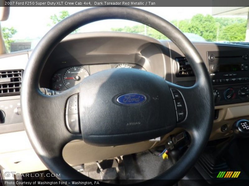 Dark Toreador Red Metallic / Tan 2007 Ford F250 Super Duty XLT Crew Cab 4x4