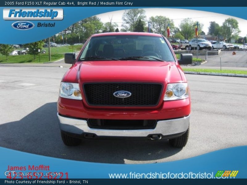 Bright Red / Medium Flint Grey 2005 Ford F150 XLT Regular Cab 4x4