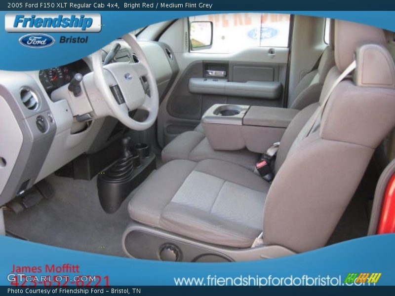Bright Red / Medium Flint Grey 2005 Ford F150 XLT Regular Cab 4x4