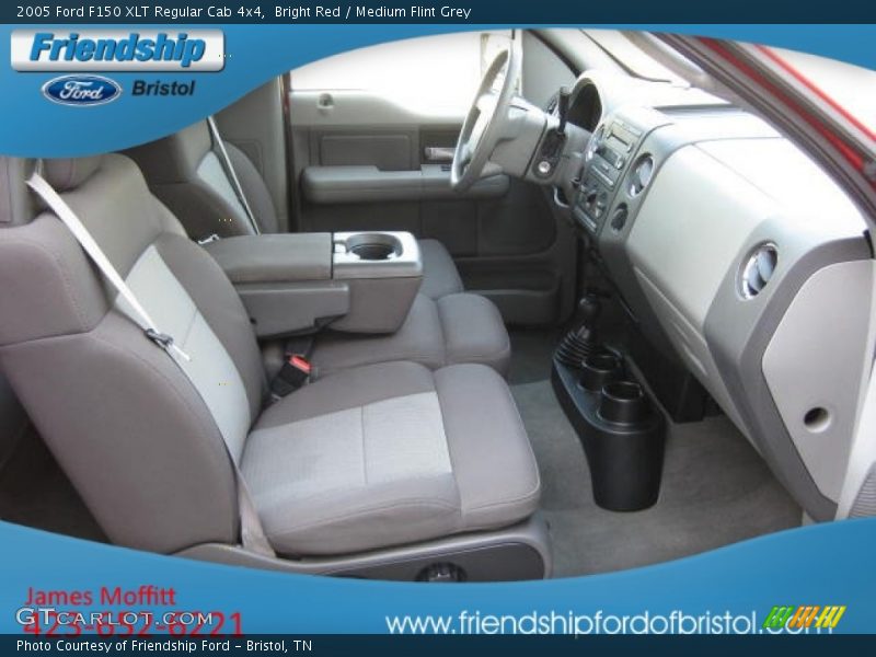 Bright Red / Medium Flint Grey 2005 Ford F150 XLT Regular Cab 4x4