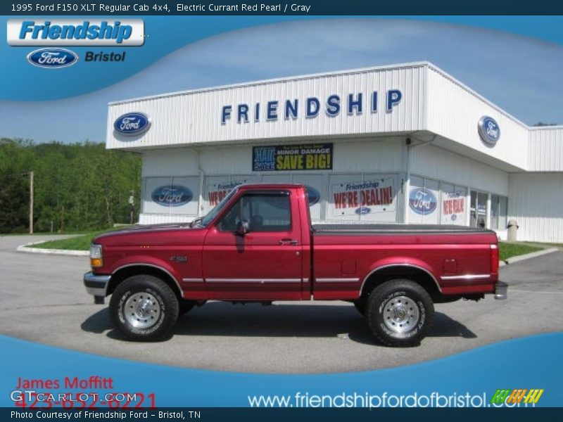 Electric Currant Red Pearl / Gray 1995 Ford F150 XLT Regular Cab 4x4