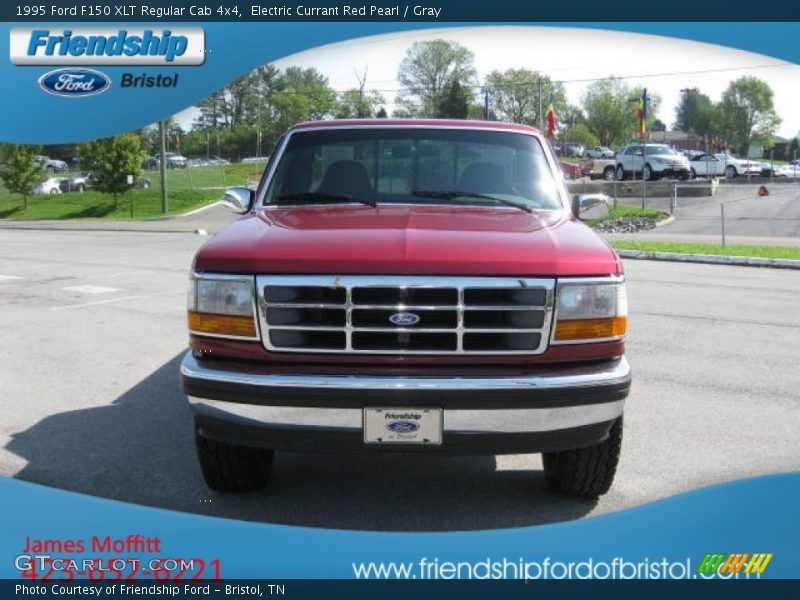 Electric Currant Red Pearl / Gray 1995 Ford F150 XLT Regular Cab 4x4