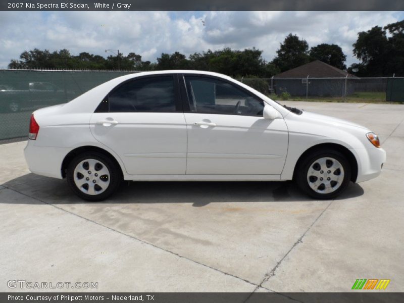 White / Gray 2007 Kia Spectra EX Sedan