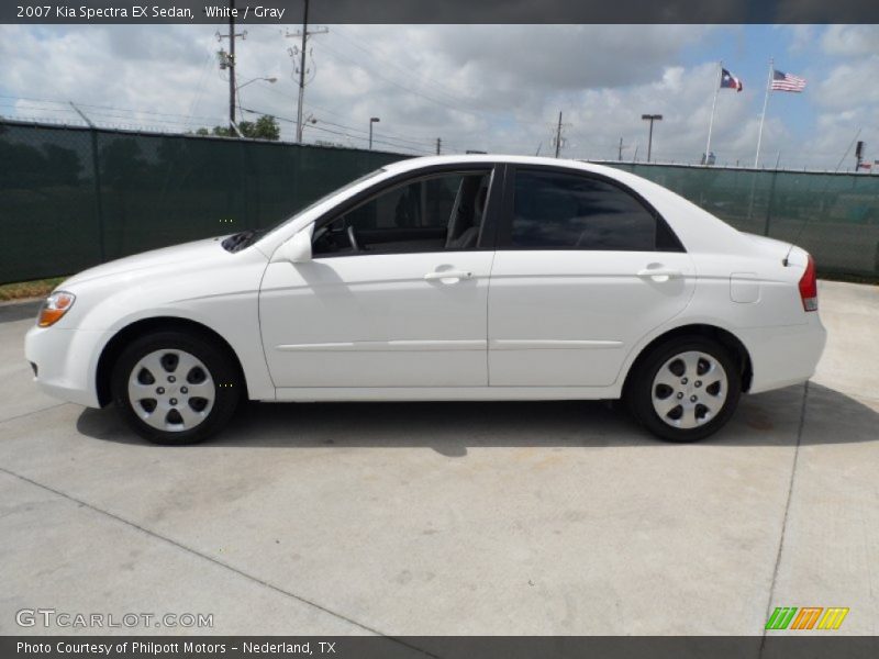 White / Gray 2007 Kia Spectra EX Sedan