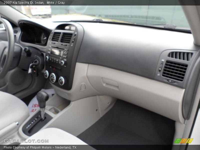 White / Gray 2007 Kia Spectra EX Sedan