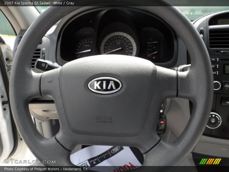 White / Gray 2007 Kia Spectra EX Sedan