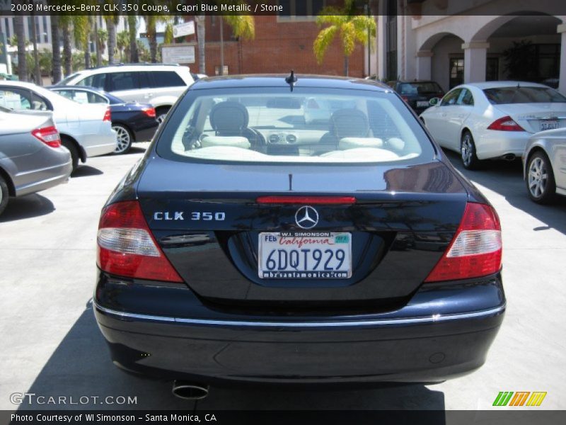 Capri Blue Metallic / Stone 2008 Mercedes-Benz CLK 350 Coupe