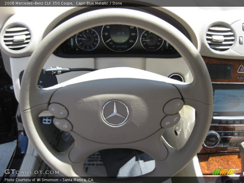 Capri Blue Metallic / Stone 2008 Mercedes-Benz CLK 350 Coupe