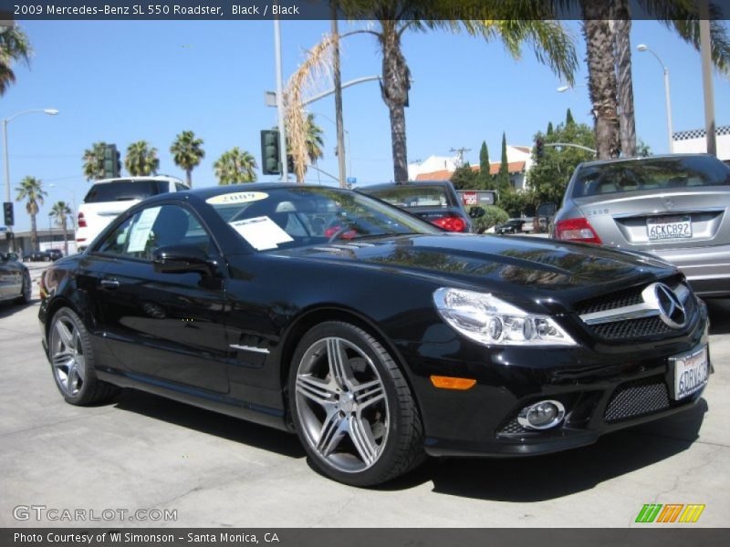 Black / Black 2009 Mercedes-Benz SL 550 Roadster