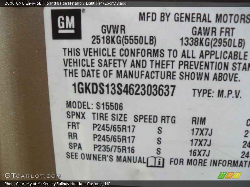 Sand Beige Metallic / Light Tan/Ebony Black 2006 GMC Envoy SLT