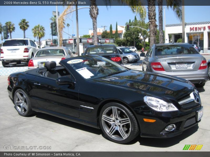 Black / Black 2009 Mercedes-Benz SL 550 Roadster