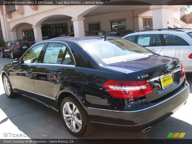 Capri Blue Metallic / Almond Beige 2010 Mercedes-Benz E 350 Sedan
