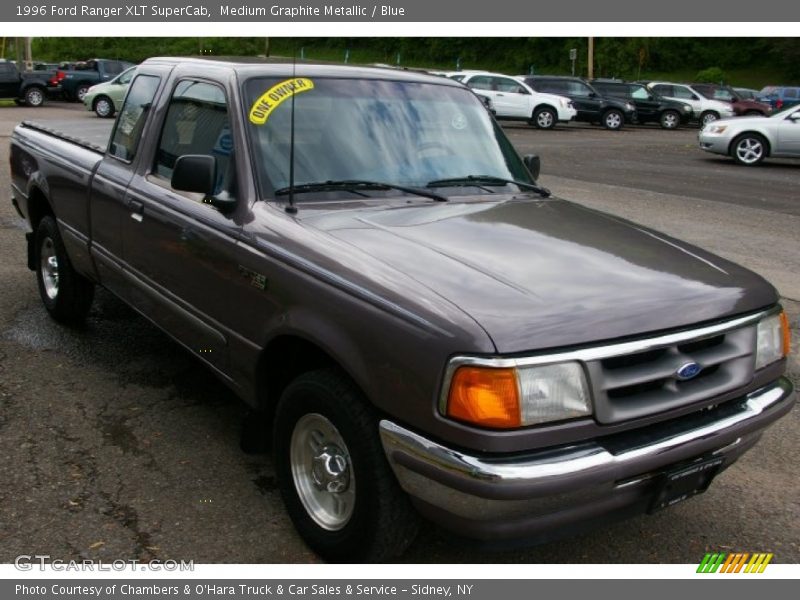 Medium Graphite Metallic / Blue 1996 Ford Ranger XLT SuperCab