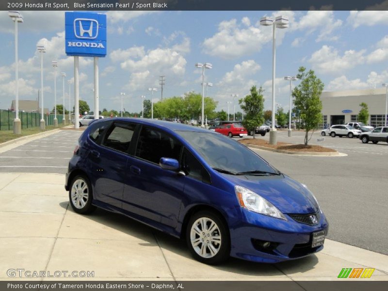 Blue Sensation Pearl / Sport Black 2009 Honda Fit Sport