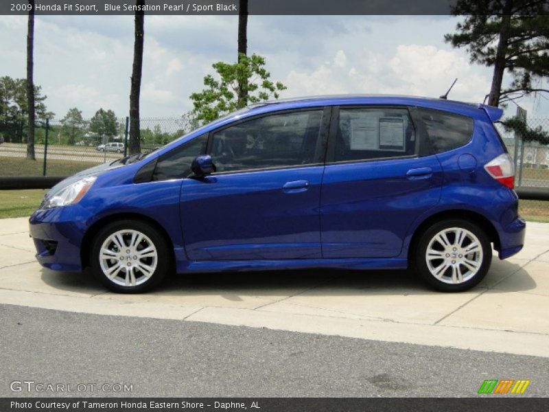 Blue Sensation Pearl / Sport Black 2009 Honda Fit Sport