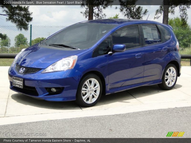Blue Sensation Pearl / Sport Black 2009 Honda Fit Sport
