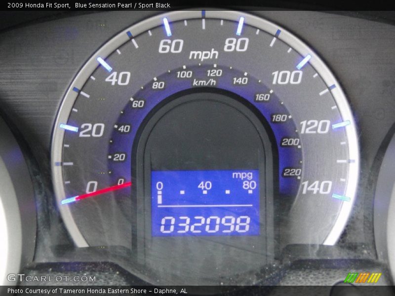 Blue Sensation Pearl / Sport Black 2009 Honda Fit Sport