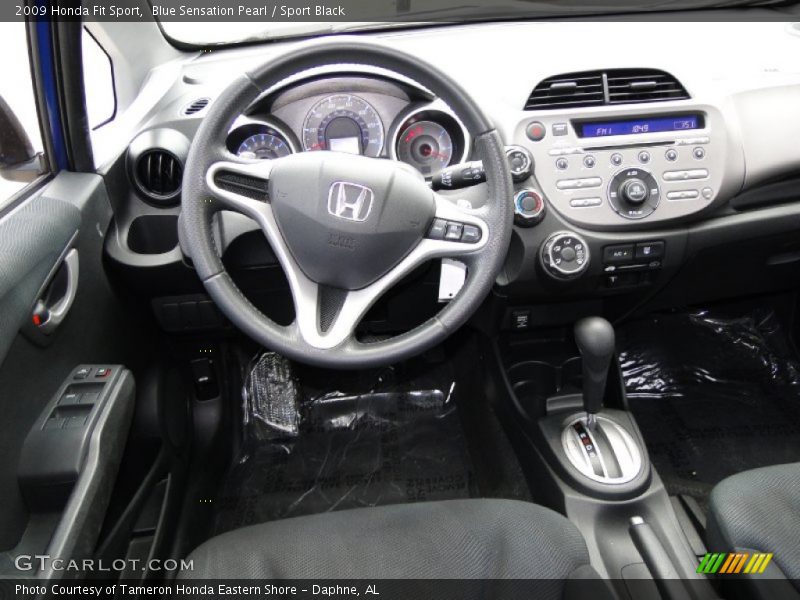 Blue Sensation Pearl / Sport Black 2009 Honda Fit Sport