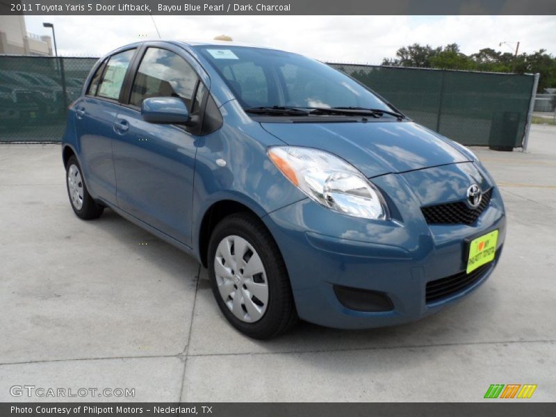 Bayou Blue Pearl / Dark Charcoal 2011 Toyota Yaris 5 Door Liftback