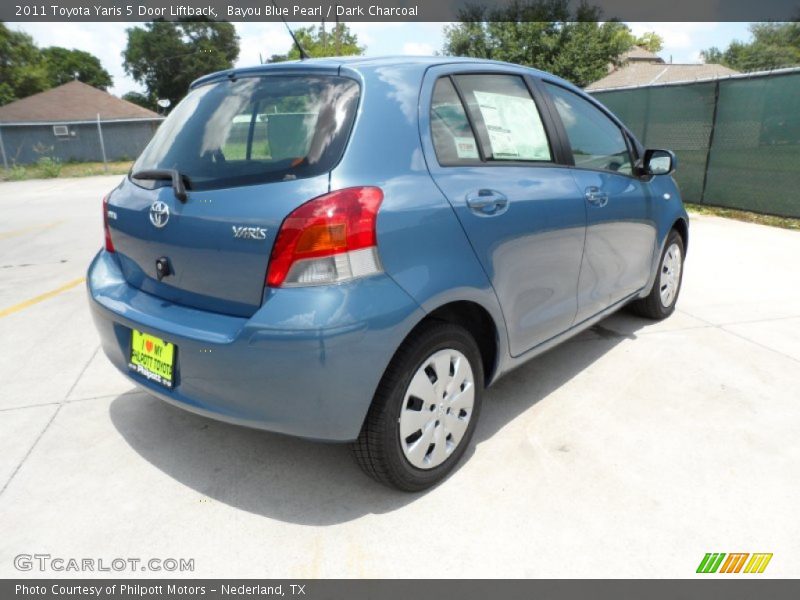 Bayou Blue Pearl / Dark Charcoal 2011 Toyota Yaris 5 Door Liftback