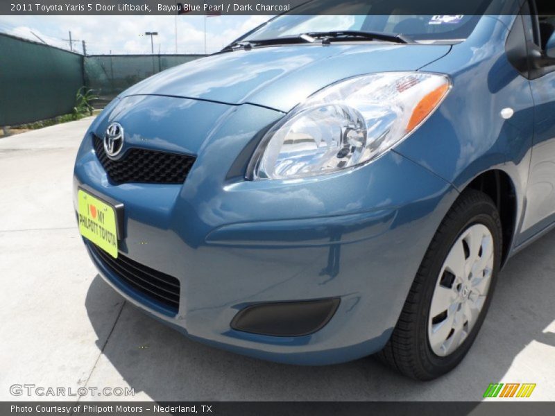 Bayou Blue Pearl / Dark Charcoal 2011 Toyota Yaris 5 Door Liftback
