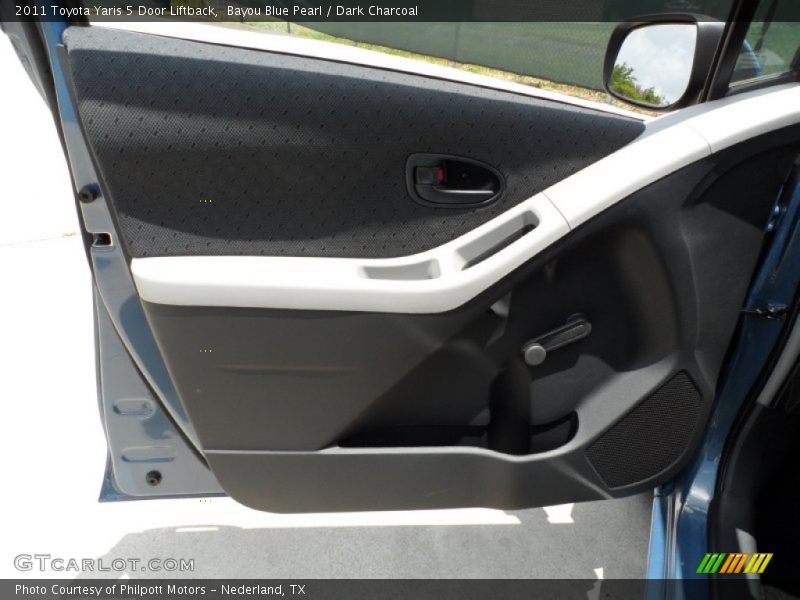 Bayou Blue Pearl / Dark Charcoal 2011 Toyota Yaris 5 Door Liftback