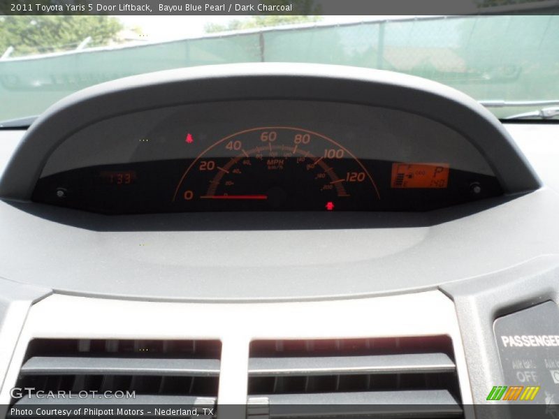 Bayou Blue Pearl / Dark Charcoal 2011 Toyota Yaris 5 Door Liftback