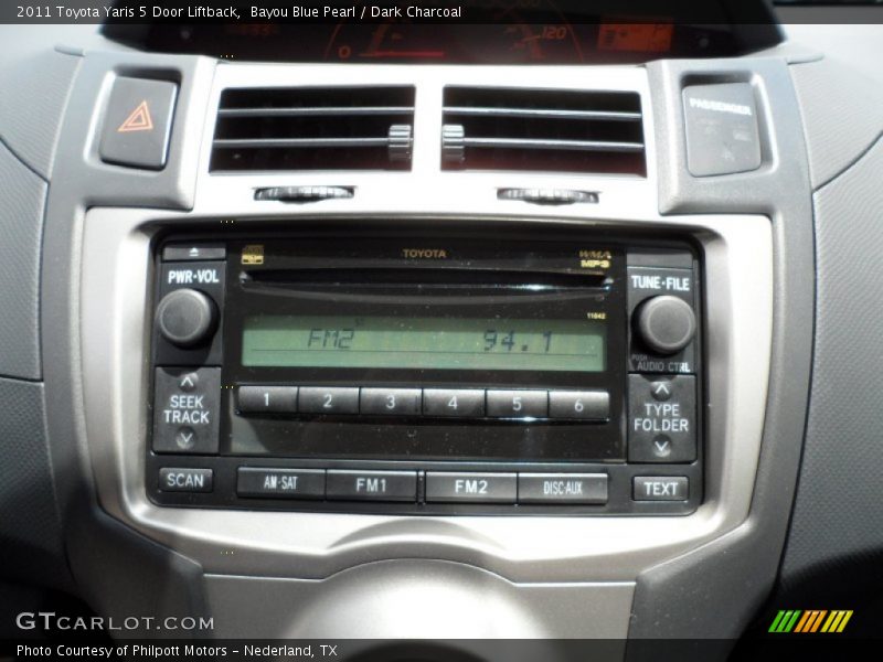 Controls of 2011 Yaris 5 Door Liftback