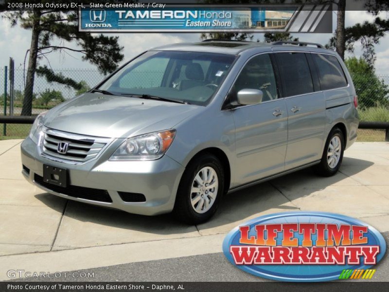 Slate Green Metallic / Gray 2008 Honda Odyssey EX-L